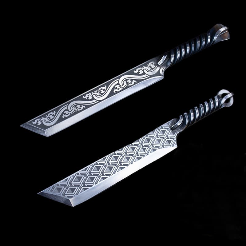 Longquan Xiake Tang Kitchen Knife, Integral High-Carbon Stainless Steel Forged Preparation Knife, Twist Handle Raw Fish Knife, Premium Boning Knife