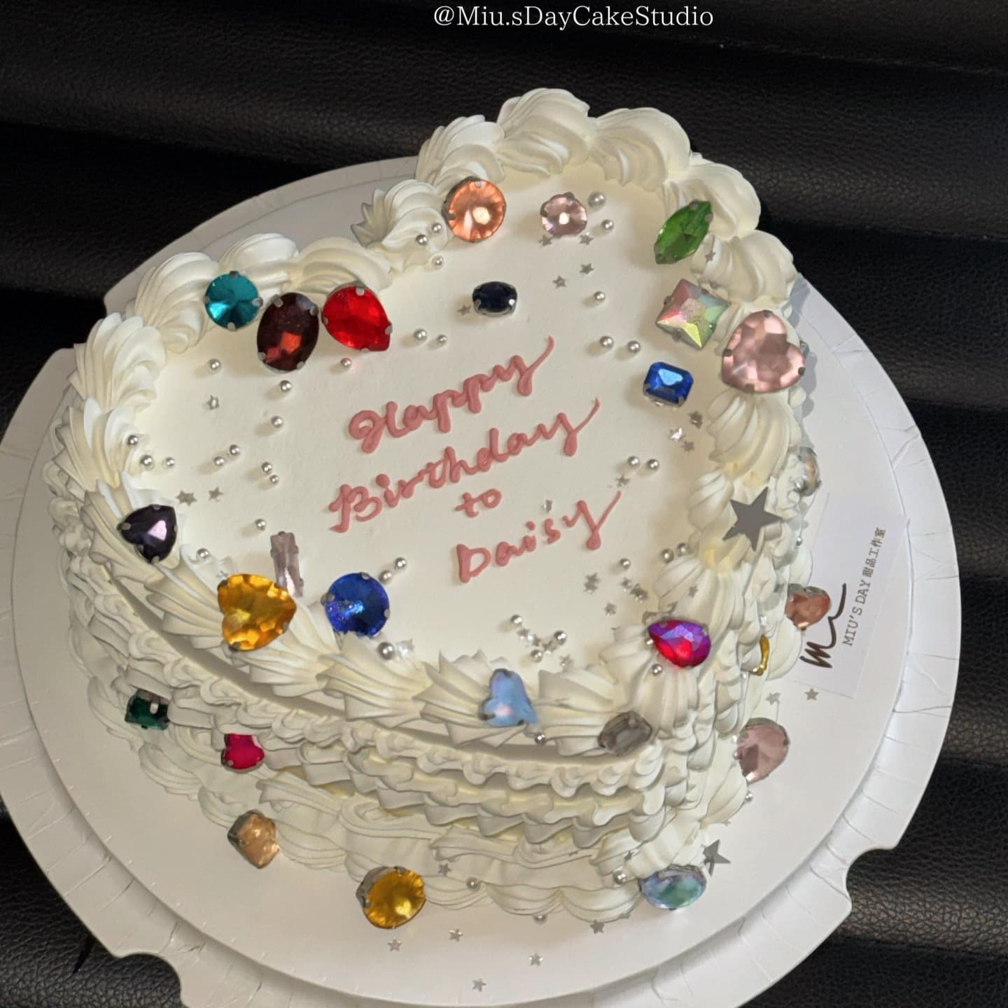 Trendy Aesthetic Ins Diamond Cake Decoration Colorful Crystal Gem Goddess Girl Birthday Party Dessert Decor