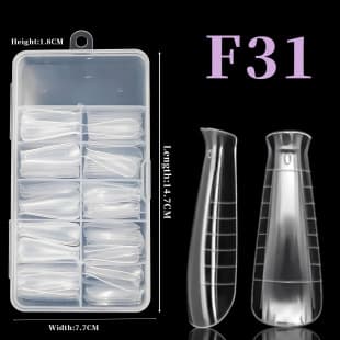 Cross-border Graduated Nail Extension Mold Fast Curing No Paper Form Extension 100pcs Crystal Nail Extension Mold Tips