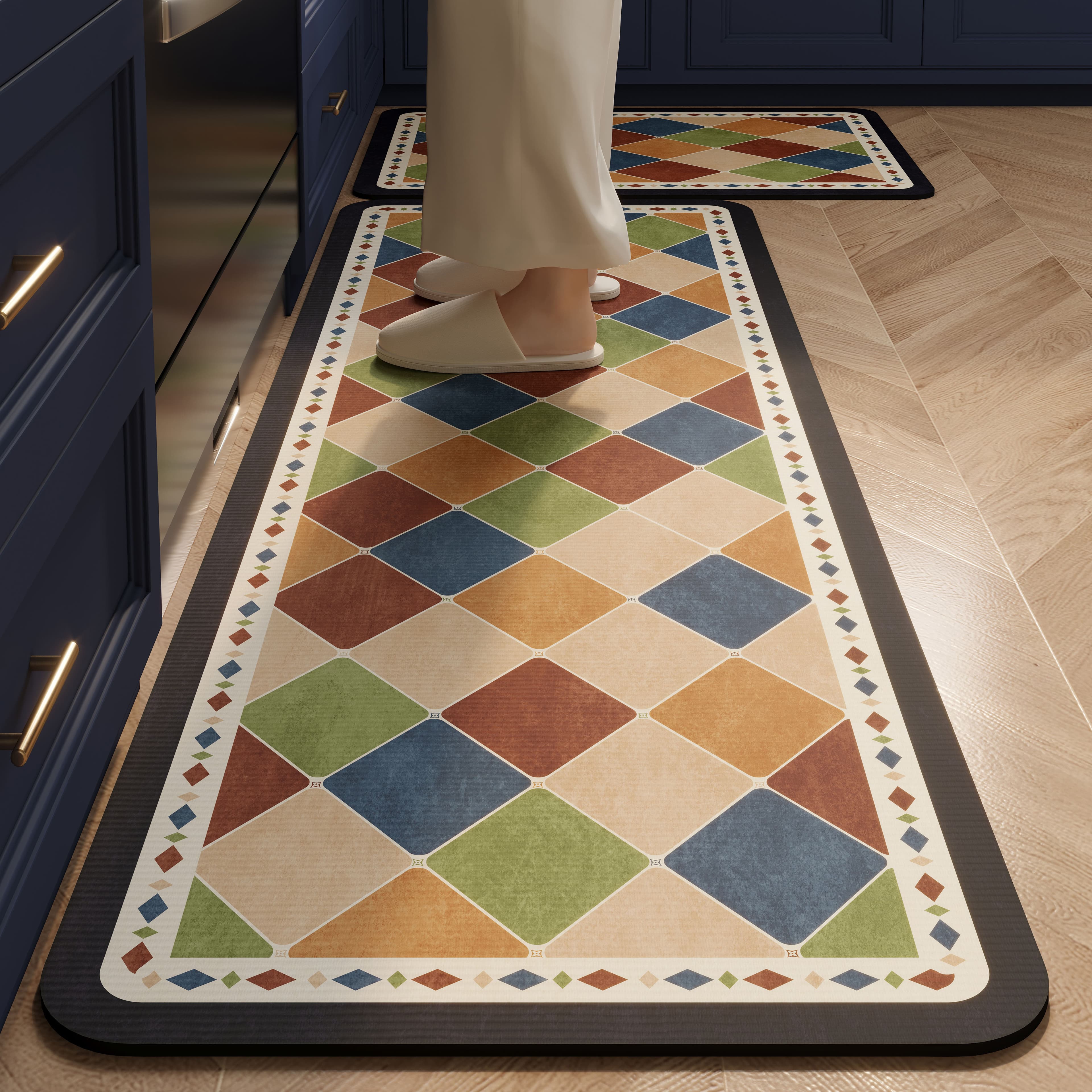 Kitchen floor mats, carpet mats, special diatom mud floor mats, rubable, washable, water-absorbent kitchen floor mats, non-slip and oil-proof