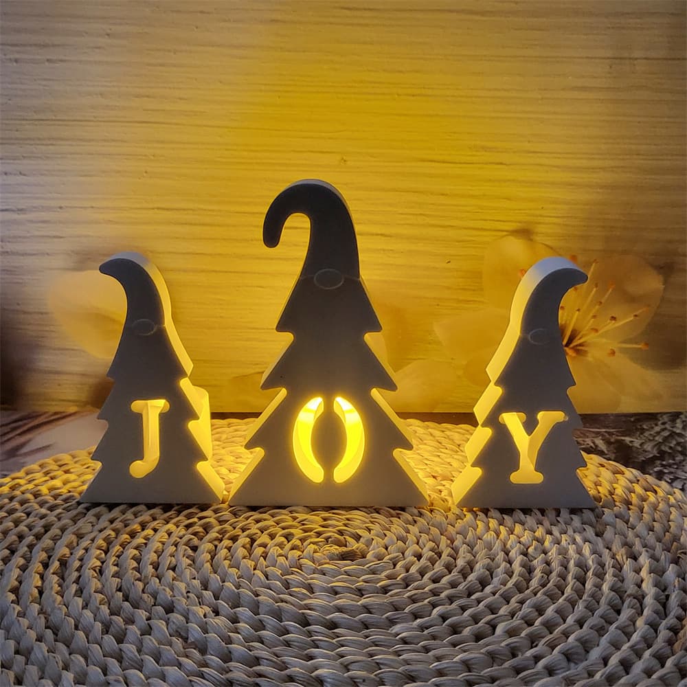 S0834 Christmas Tree Set Decoration Desktop Cement Plaster Mold DIY Silicone Mold