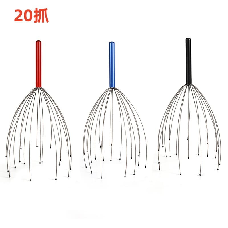 Cross-Border Hot-Selling 20-Claw Head Massager, Octopus Scalp Massage Claw Soul Extractor Steel Wire Scratcher