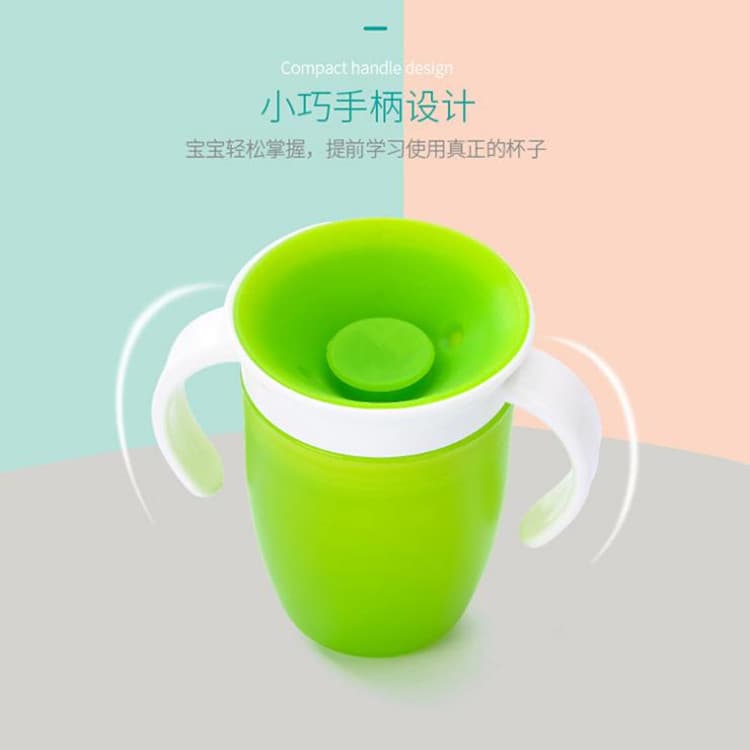 Hot Selling Silicone 360° Baby Toddler Drinking Cup with Handles, Anti-Choking