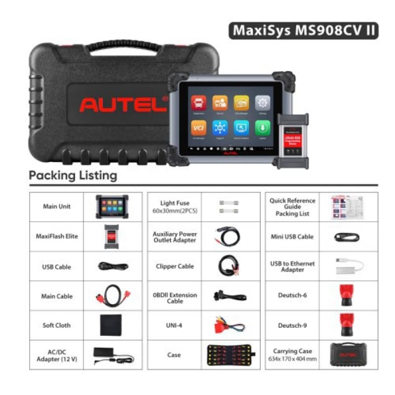 Autel Maxisys MS908CV II Heavy Duty Truck Scanner USA