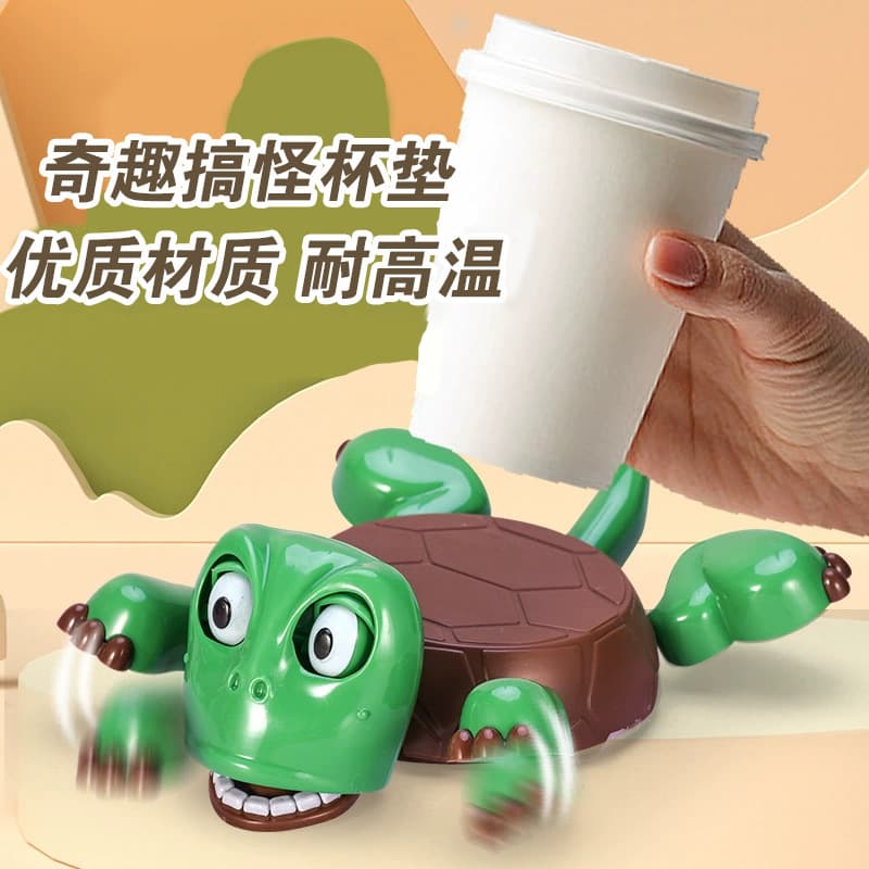 TikTok Viral Turtle Coaster Creative Funny Desktop Decoration Cup Holder Press Eye-Catching Cute Turtle Coaster