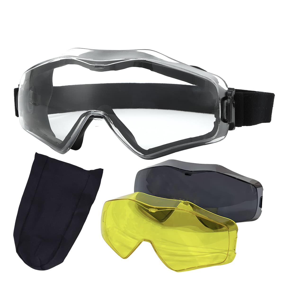 ANSI Z87.1 Compliant High-Impact Over-Goggle with Replaceable Lenses, Anti-Fog, and UV Protection
