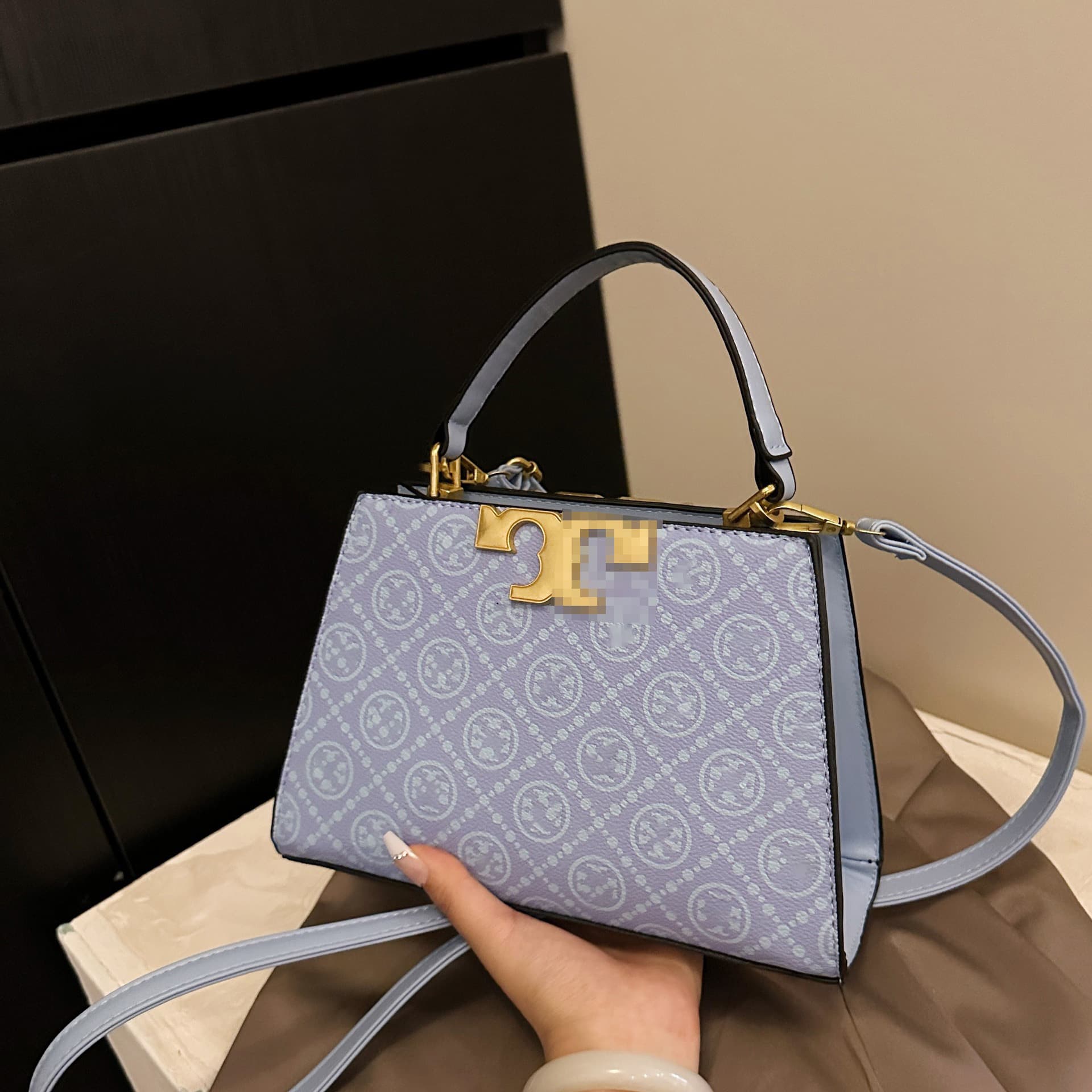 Cross-border Retro Printed Handbag Trendy Brand Large Capacity Fashion Women's Shoulder Bag New Simple Light Luxury Crossbody Bag