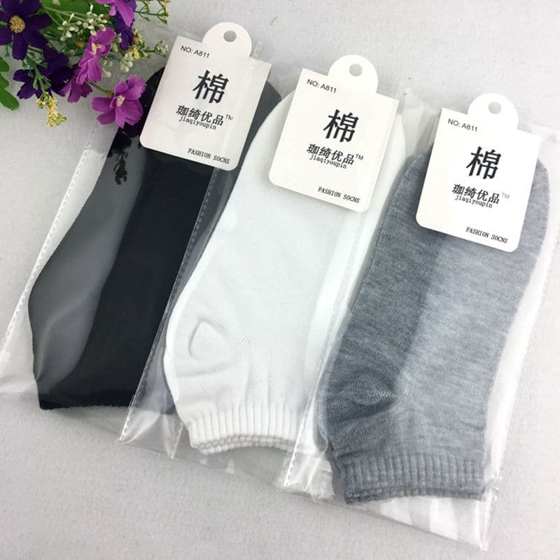 Men's Boat Socks Polyester Cotton Short Tube Sports Socks Low Cut Black White Gray Men's Socks Spring Autumn Medium Thickness Stall Socks Wholesale Stock
