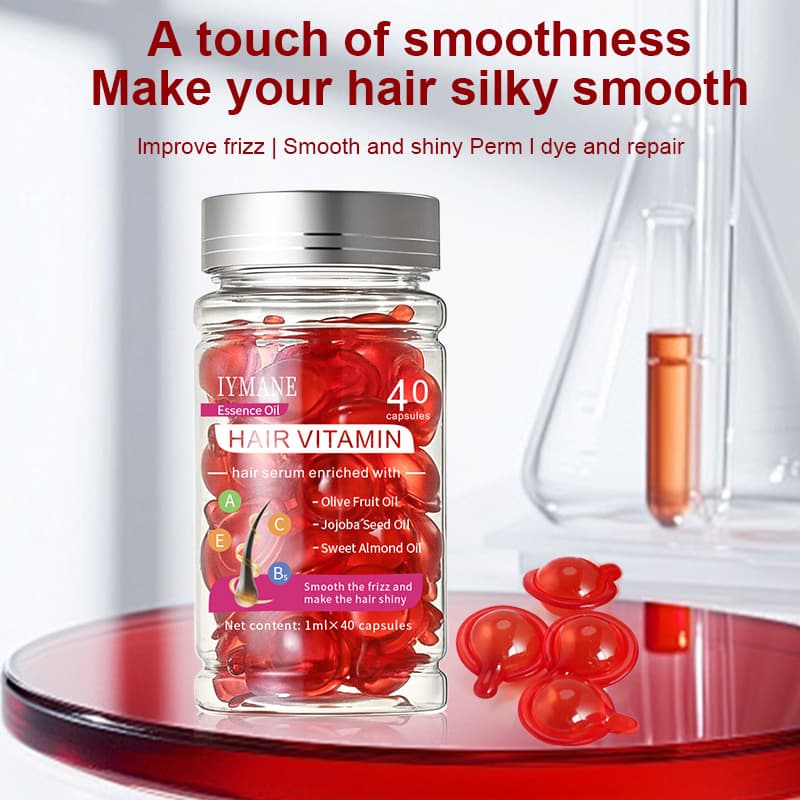 Cross-border In-Stock All-English Leave-In Conditioner Moroccan Argan Oil Hair Capsules Anti-Frizz Single-Use Essence