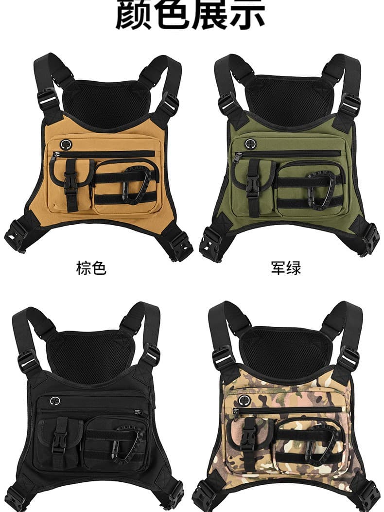 Cross-border Tactical Utility Men's Chest Bag Outdoor Cycling Multifunctional Vest Pack Waterproof Durable Sports Waistcoat Bag