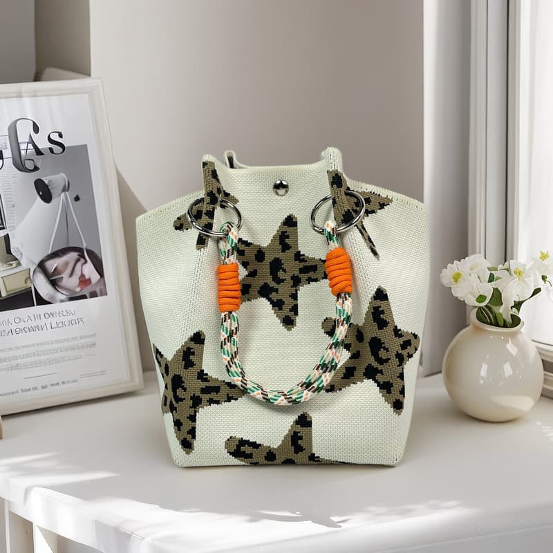 Versatile Knitted Handbag for Women, New Commuter and Outing Tote, Large Capacity Lunch and Utility Bucket Bag