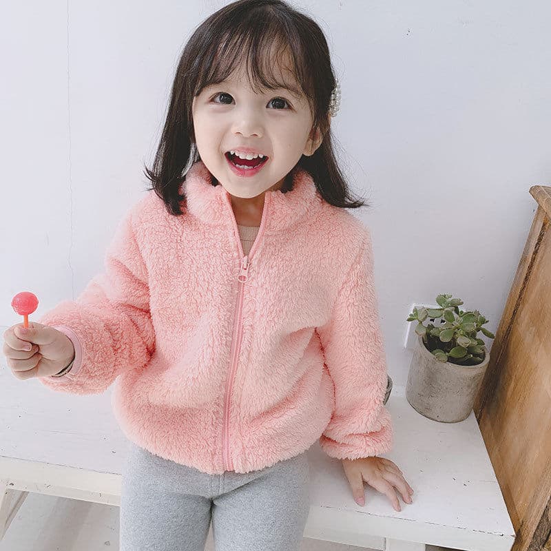 Children's Plush Fleece Outerwear for Fall/Winter 2025, Unisex Baby Hoodie, Versatile Warm Fleece Jacket