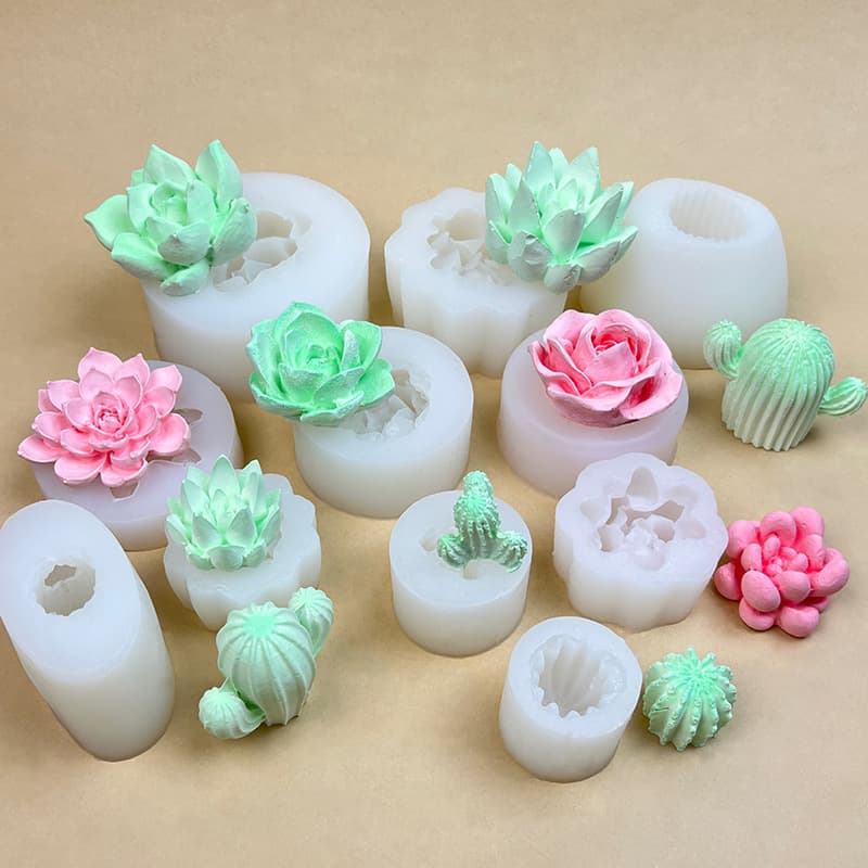 Fleshy Combination Cactus Plaster Candle Silicone Fleshy Plant Mousse Cake Decoration Chocolate Mold