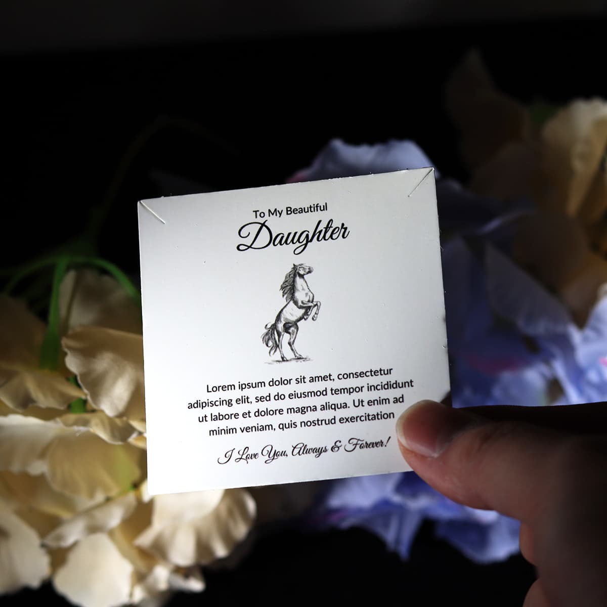 For packaging gifts written to dear daughter, premium vintage minimalist jewelry necklace cardstock, in stock wholesale