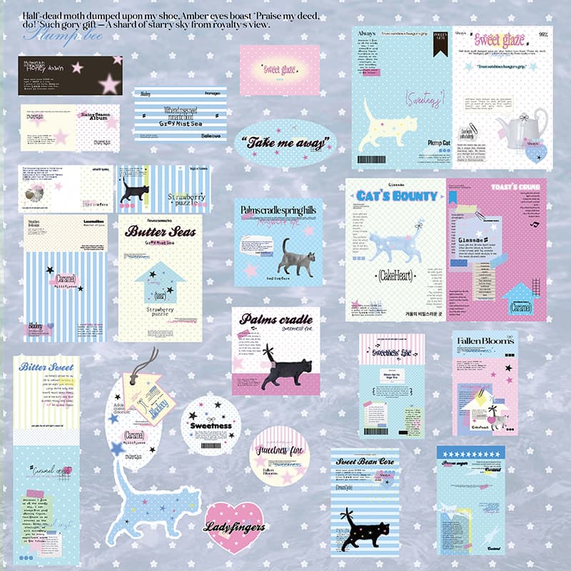 D Family Cat Secrets Laminated Cultural Creative Set Idol Card Release Packaging Materials Set Affordable Stickers Cards High Aesthetic Value