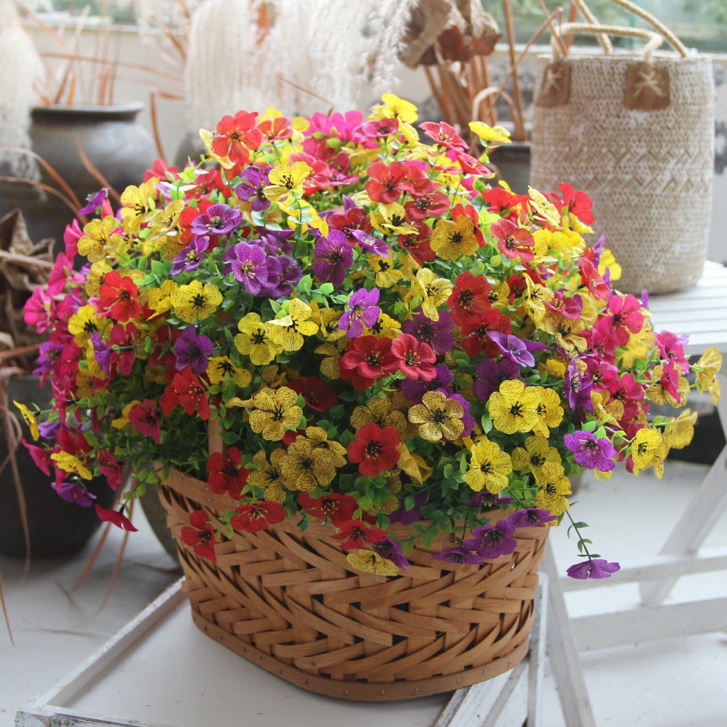 Artificial Flower Bouquet Floral Arrangement Amazon New Style Violet Fake Flowers Home Decoration Finished Product