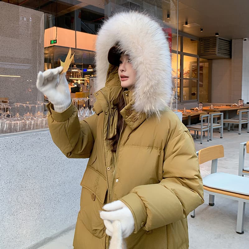 2025 New Winter Style Korean Version Long Curvy Sister 300 Jin Extra Large Size Thickened Down Jacket 253