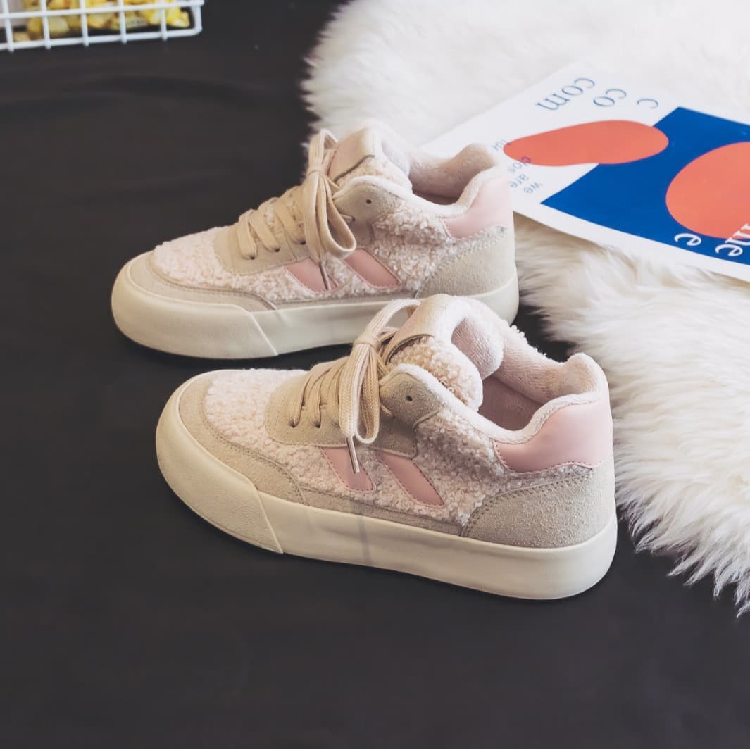In Stock 2025 Autumn/Winter New Student Casual Versatile Low-top All-cotton Cotton-padded Warm Skate Shoes for Women H1253