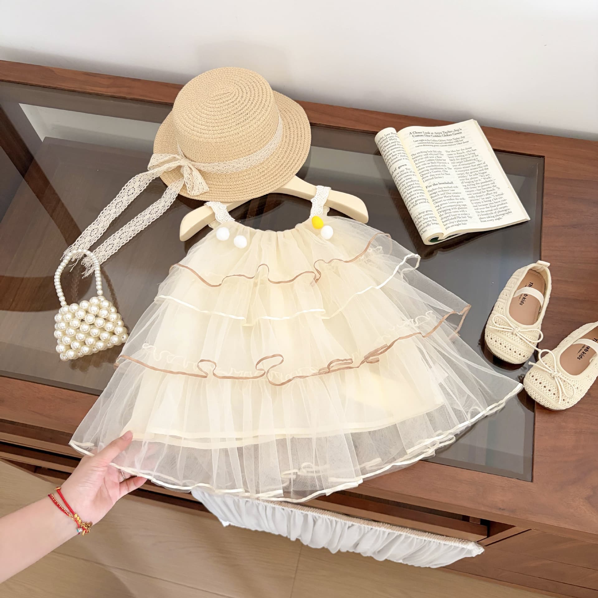 Super Fairy Girl Summer Dress, New Baby Clothes Stylish Mesh Strap Dress, Puffy Princess Dress