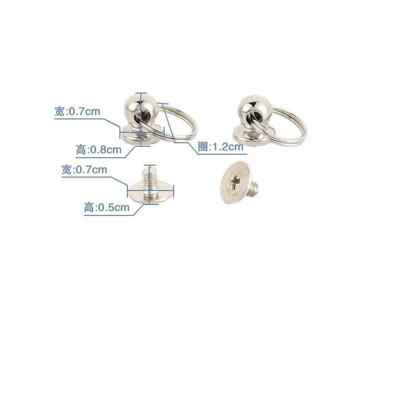 Pacifier studs with double rings, monk head design, phone case, doll ear loops, bag hardware accessories, pacifier studs with screws