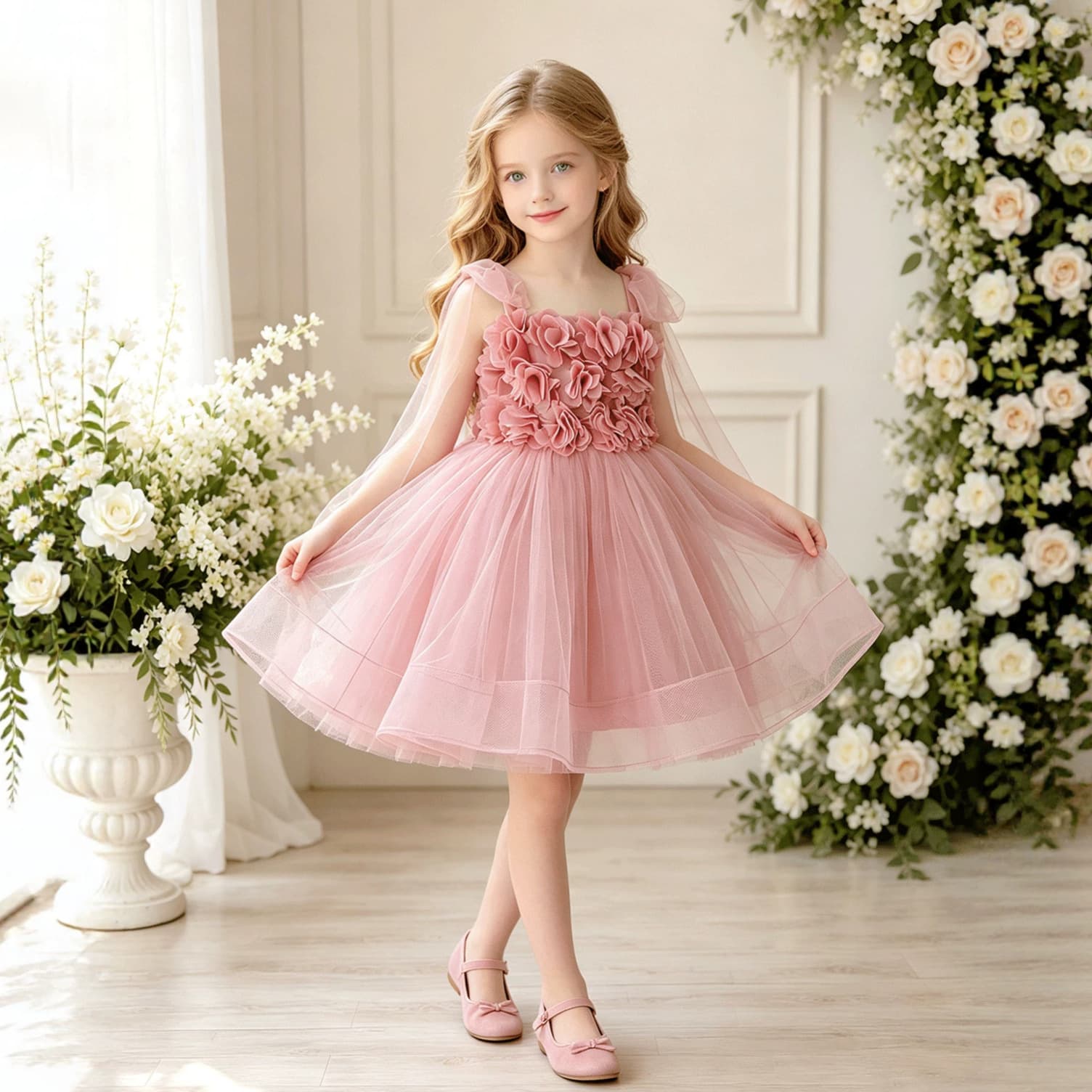 Cross-border Children's Tutu Dress Stage Performance Dress Little Girl Birthday Princess Dress Wedding Flower Girl Banquet Dress