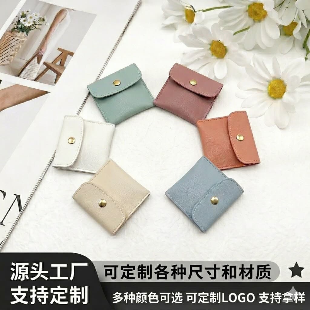 Premium PU Leather Jewelry Storage Bag Portable Snap Button Bag for Rings Necklaces Protection Wholesale