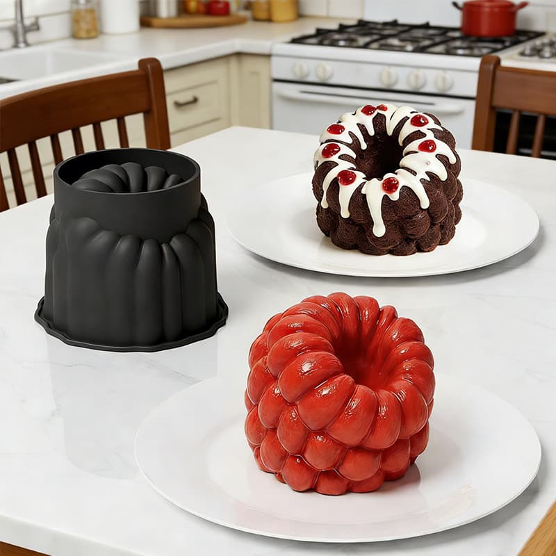 New single-cavity four-inch large raspberry mousse cake mold baking silicone glue candle raspberry mold