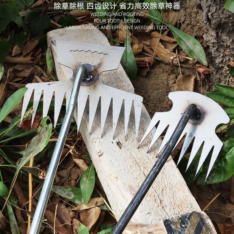 Stainless Steel Multi-Tooth Weed Puller Garden Tool for Digging Wild Vegetables Root Removal Multi-Function Shovel