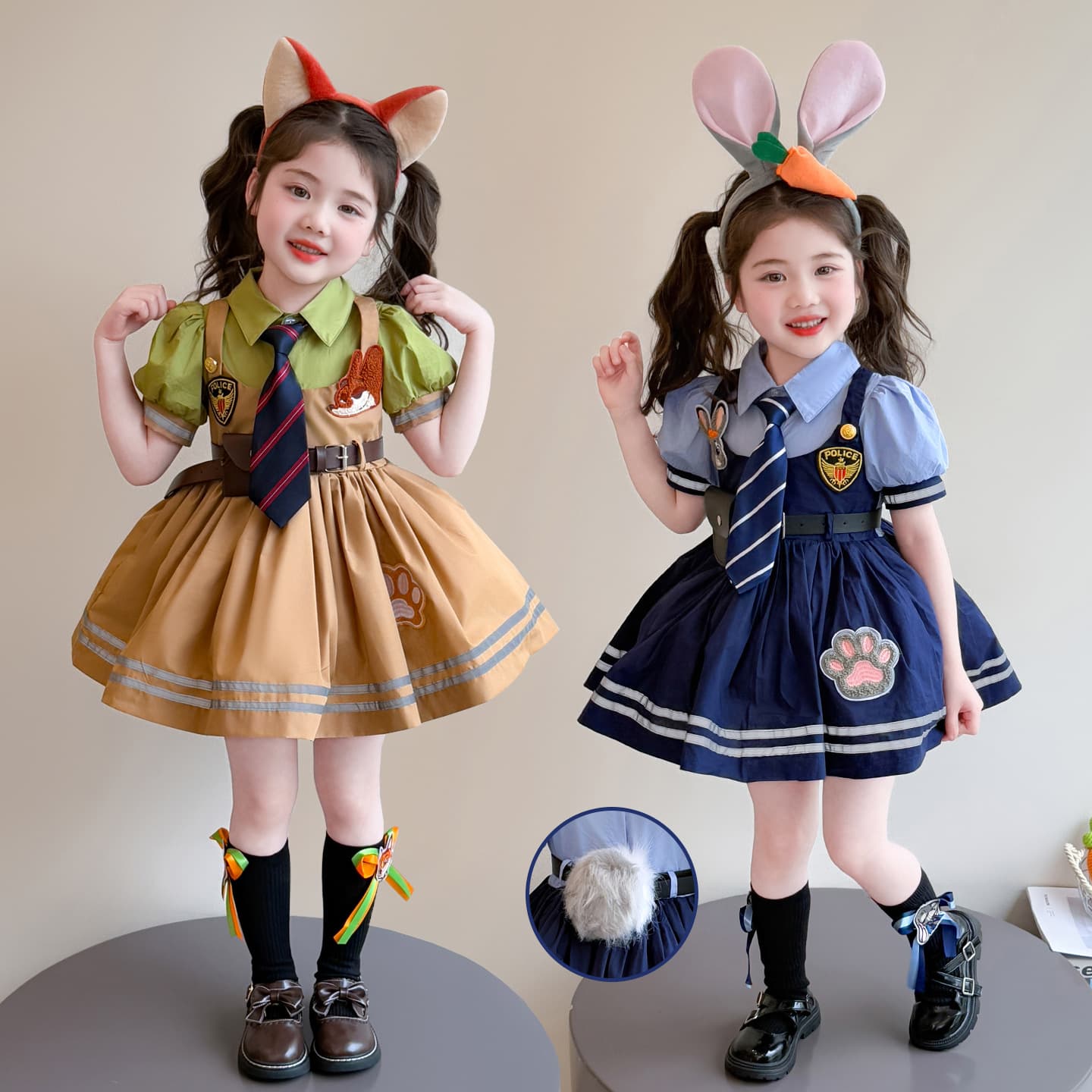 Girl's Judy Hopps Police Officer Dress Summer 2026 New Children's Lolita Nick Princess Dress Birthday Gown