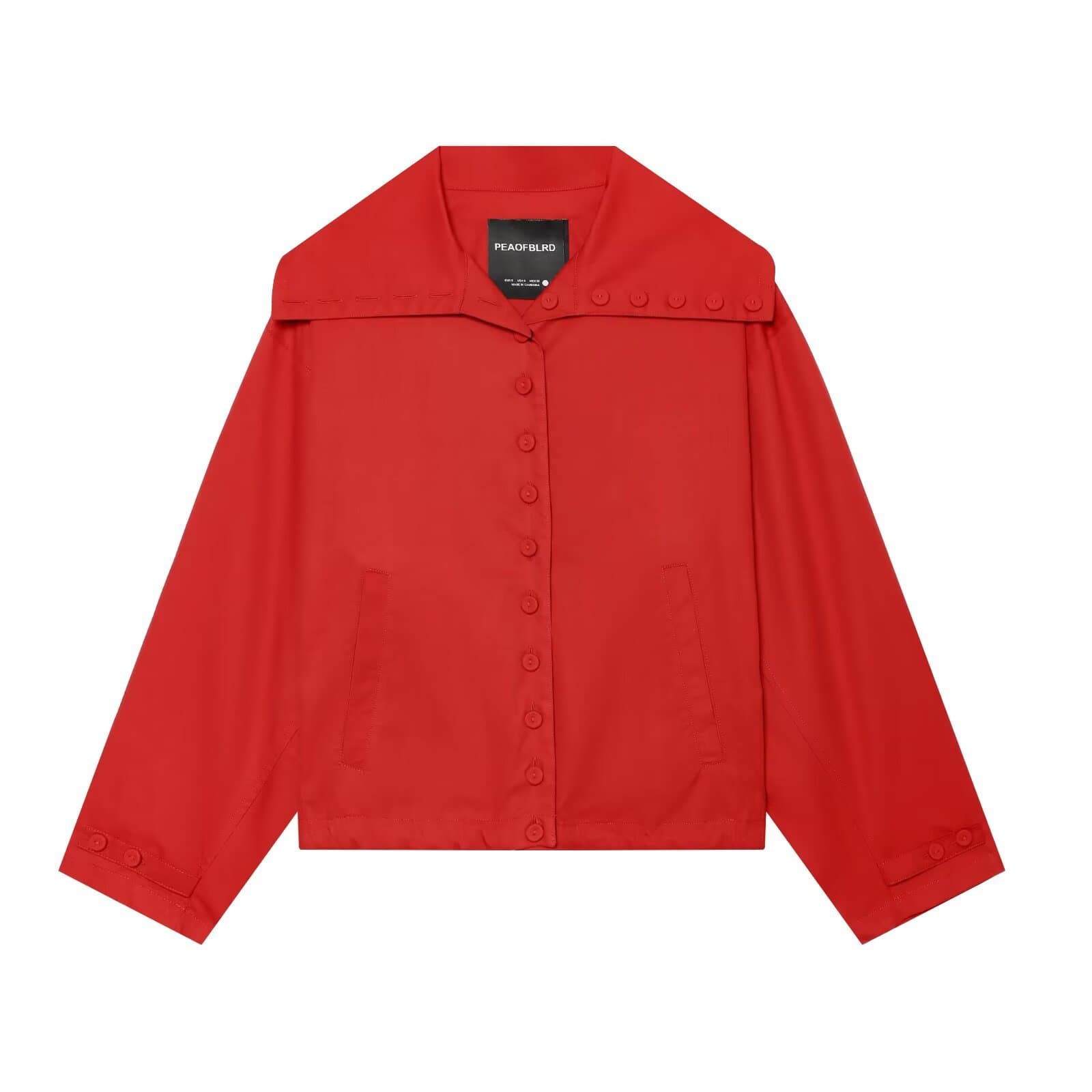 PB&ZA Women's 2026 Summer New Arrival Button-Down Wide Lapel Loose Long-Sleeve Jacket 0679174