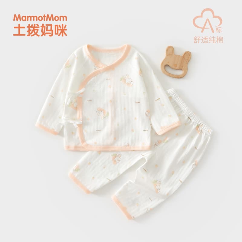 Newborn Baby Thin Summer Set, New Style Pure Cotton Seamless Infant Bodysuit and Pajamas for Girls