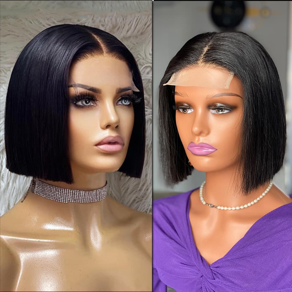 Bone Straight Human Hair Glueless Wig Real Hair Full Hand Weave Any Face Type Suitable for Dyeing And Perming African Skin Tone
