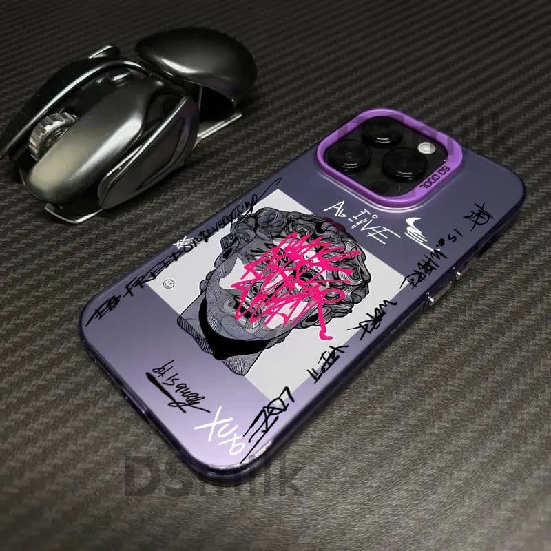Cross-Border David iPhone 14 Pro Case, iPhone 15 Laser Case, iPhone 14, Apple 12, Anti-Drop for 11 Xs Max, Hard 78