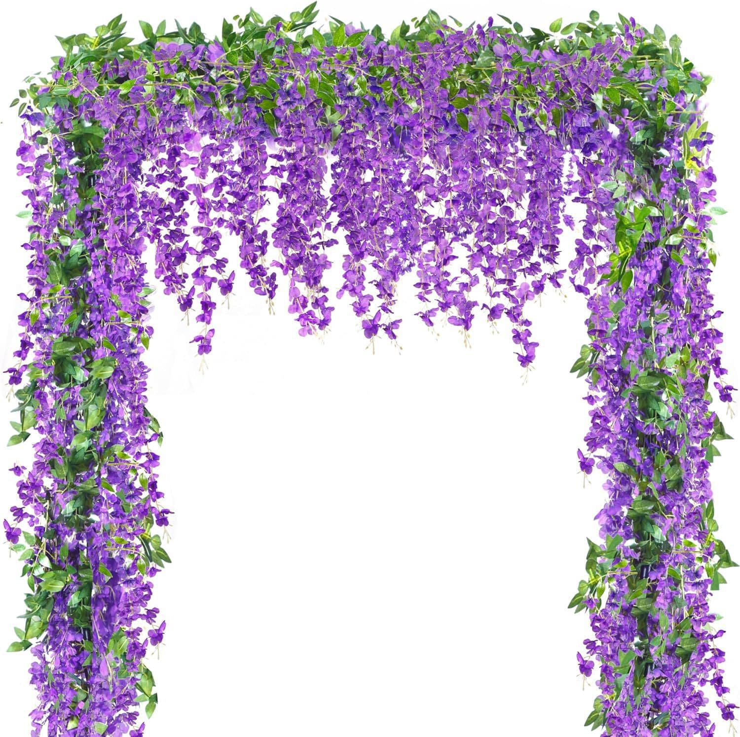Cross-border wisteria flower strips simulated wisteria flowers fake rattan home decoration plant wall wedding room ceiling beautification green plants