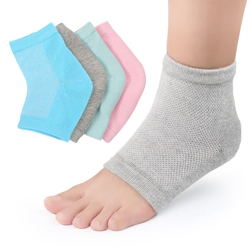 Cross-border hot-selling mesh gel heel socks, unisex anti-dryness cracking moisturizing silicone heel socks, silicone sock covers.