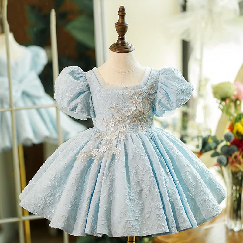 Baby Girl First Birthday Dress Spring Infant Crawling Children Catwalk Host Princess Gown Flower Girl Stylish