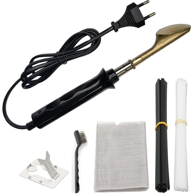 Car bumper repair, smoothing head, plastic welding rod, hole repair, soldering iron, leather wrinkle removal, iron, welding gun