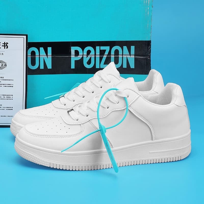 Breathable Unique Design Thick Sole White Sneakers Women 2025 Spring Summer New Versatile Lightweight Casual Shoes Unisex