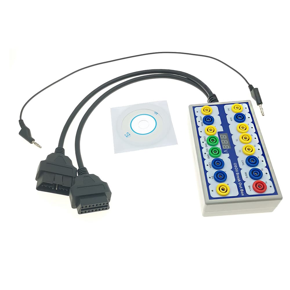 OBDII Protocol Detector Break Out Box 16pin Interface Signal Adapter for Export