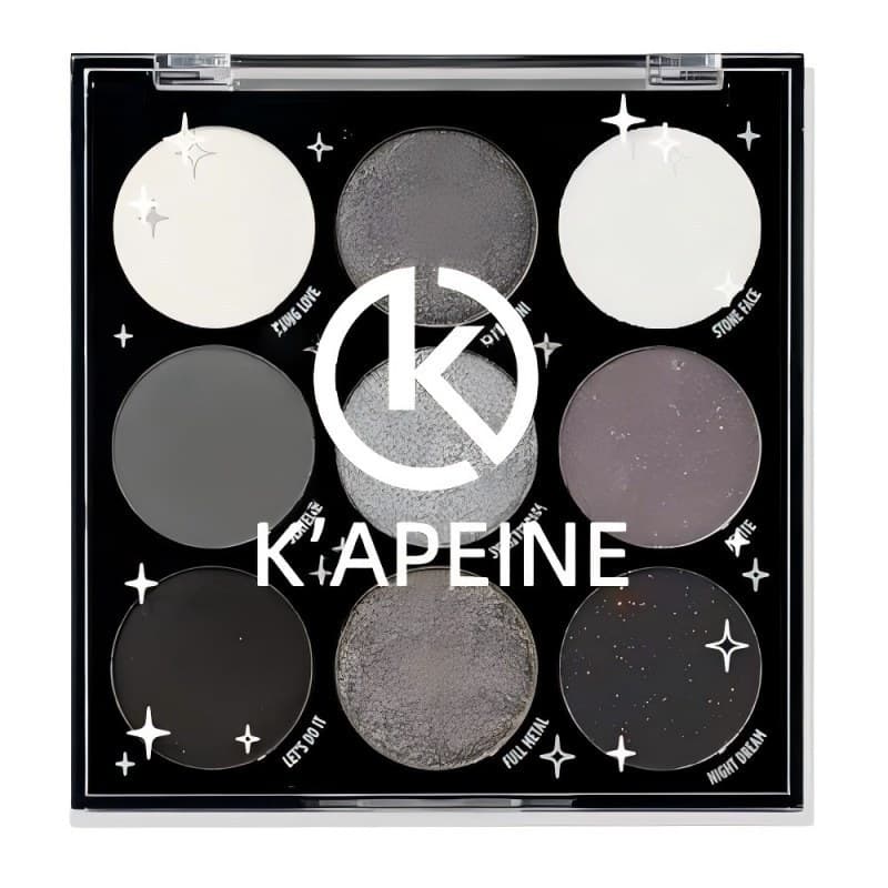 Nine-Color Silver Shimmer Eyeshadow Palette Cross-Border Hot-Selling Paper Matte Shimmer European and American Halloween Dark Punk Makeup