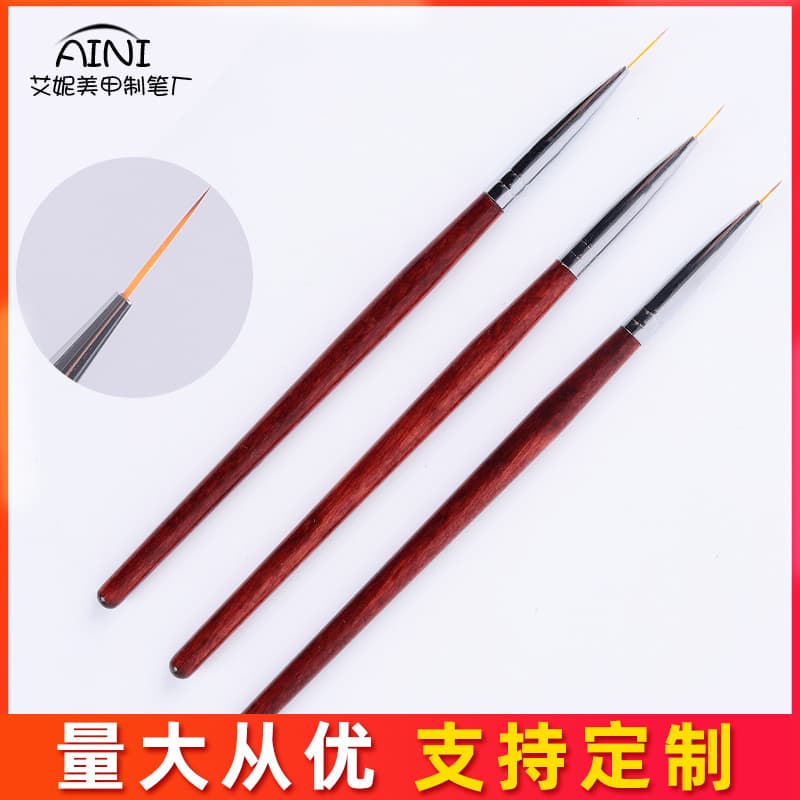 Amazon New 3-Piece Nail Art Brush Set with Nylon Bristles for Lining, Flower Designs, and Nail Tools