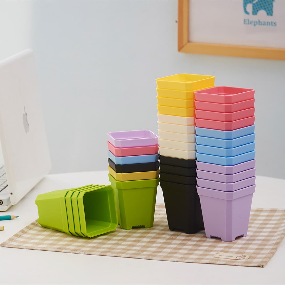 Thickened Black Square Plastic Flower Pot Wholesale Colorful Succulent Pot Seedling Small Square Pot Succulent Plastic Pot