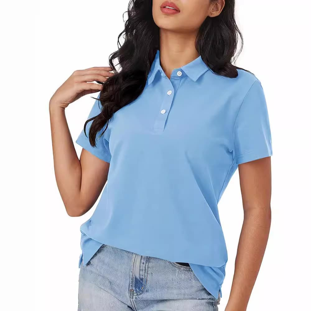 2024 summer new European and American POLO short-sleeved slim casual fashion women's tops