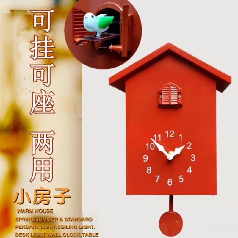 Cuckoo Children's Alarm Clock Hourly Time Bedroom Wall Watch Retro European Silent Clock Lazy Guy Gets Up Cuckoo Clock