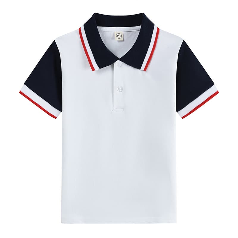 Children's Polo Shirt White Light Blue Navy Dark Green Primary School Uniform Set Summer Boys Girls Maroon Short Sleeve