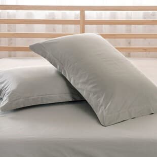 Washed Cotton Pillowcase Set, Thickened Brushed Single Pillow Cover for Students, Pair of 2, 48x74cm