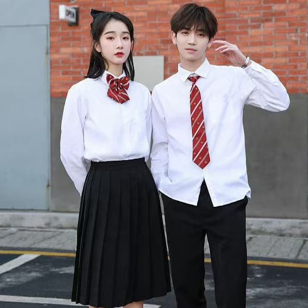 School Style Korean Uniform Set for Primary and Secondary Students, Chorus Japanese Shirt, High School Graduation Photo Summer Class Clothes