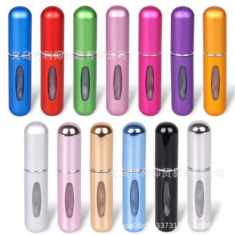 New 5ml Bottom-Filled Perfume Bottle Mini Spray Bottle Aluminum Perfume Bottle Portable Self-Pump Perfume Bottle