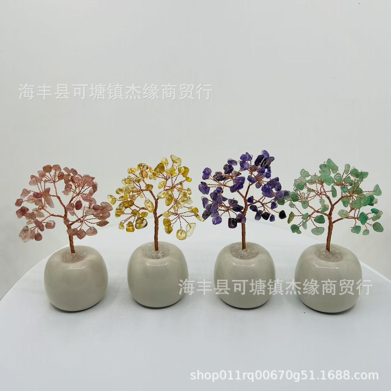 Crystal Tree Ornament Office Desktop Money Tree Home Decoration Housewarming Gift Amethyst Pink Crystal Tree