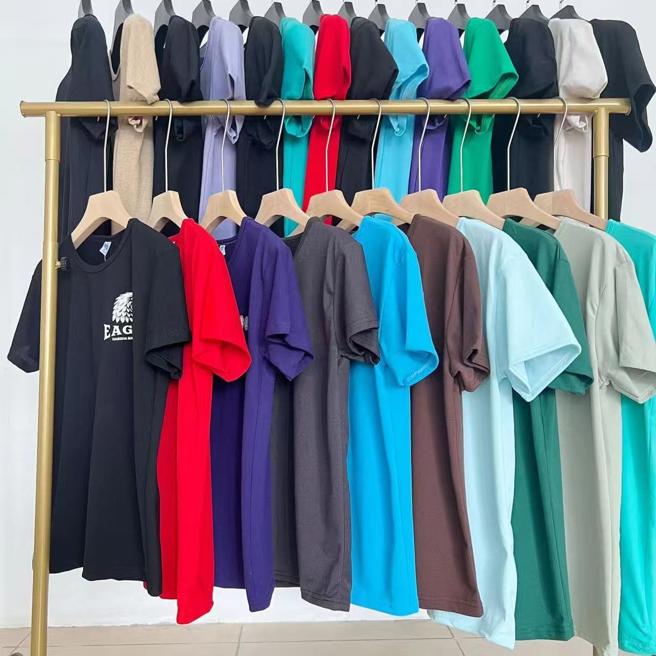 Summer Men's Clothing, Alibaba Wholesale Network 1688 Men's Short Sleeve Cotton T-Shirt, Street Stall Foreign Trade Source Half Sleeve Wholesale